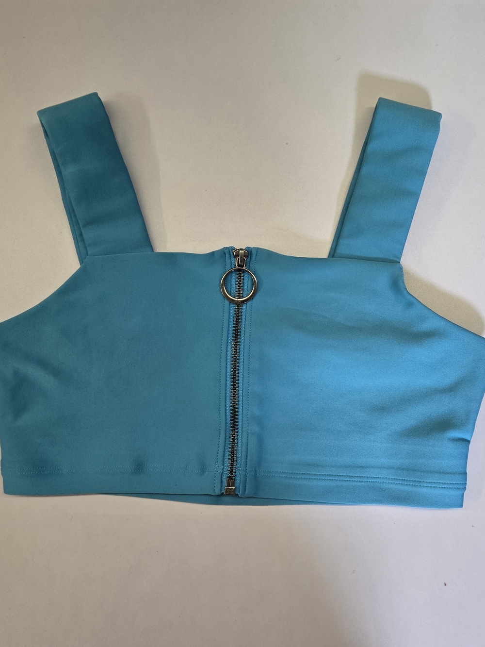 Alo Yoga Airlift Fast Bra Zip Front in Bright Aqua - Size Small